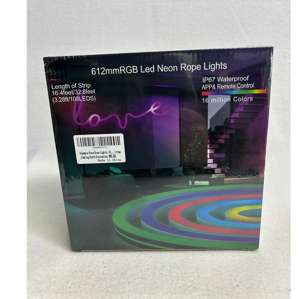 Gamer Aesthetic Adgemur Unisex 16.4ft RGB LED Neon Rope Light App Remote Control